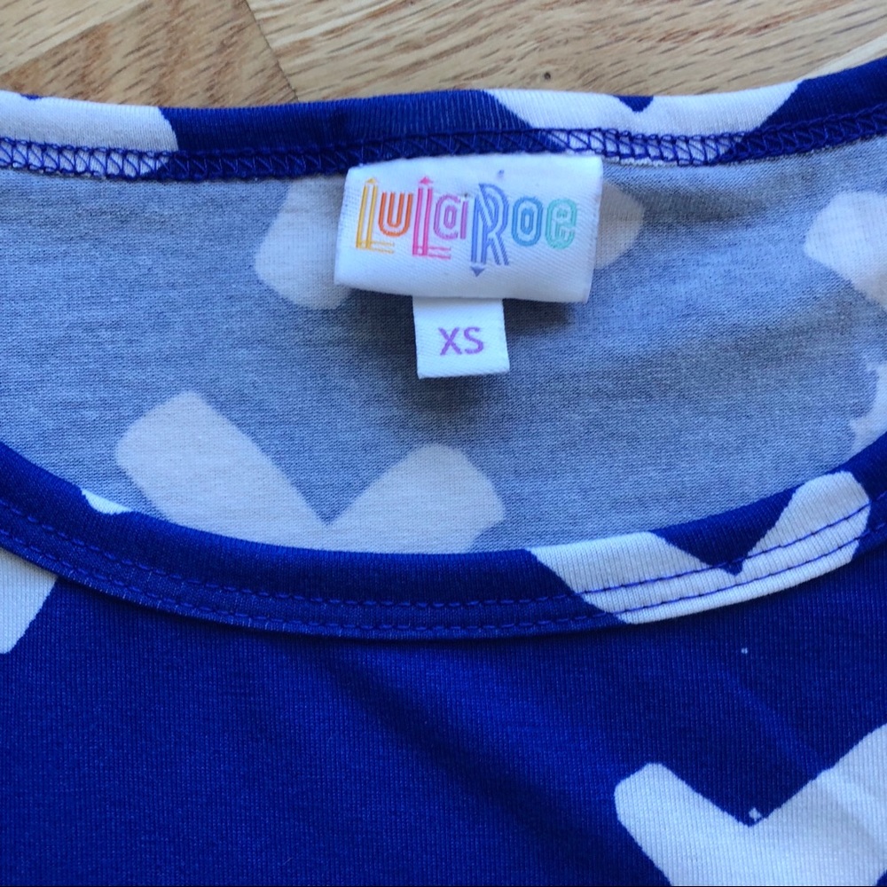 Blue and White LulaRoe Julia Dress - Picture 6 of 7